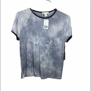 Forever 21 gray tie-dye ringer tee shirt